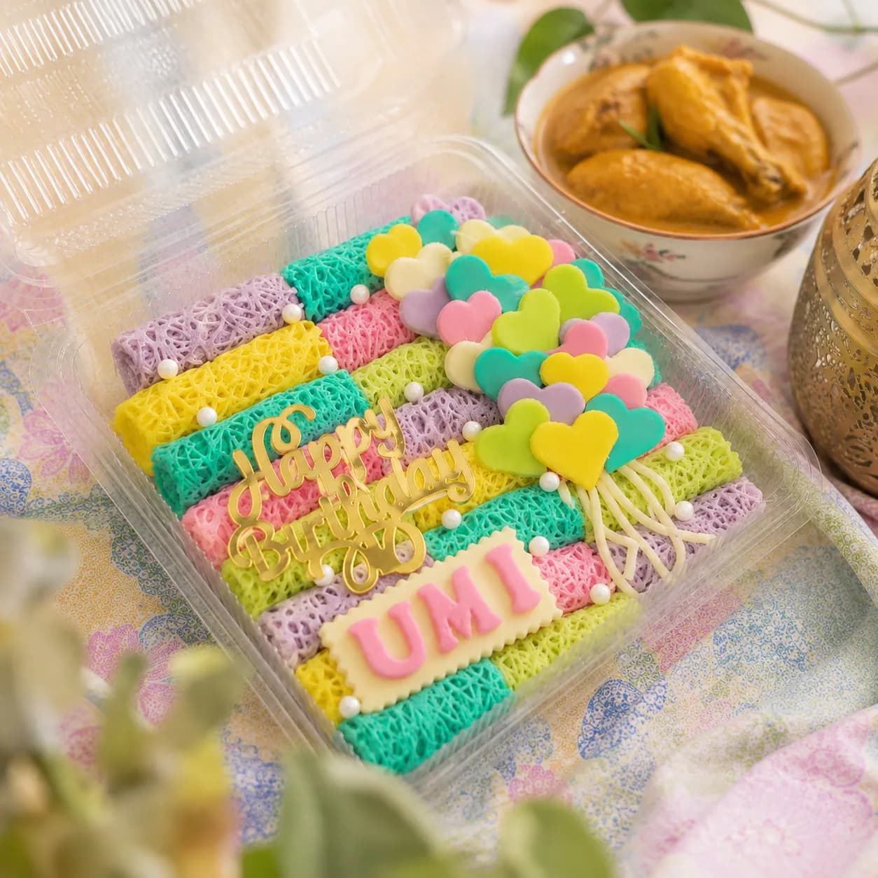 Roti Jala Colorful + Kari Ayam